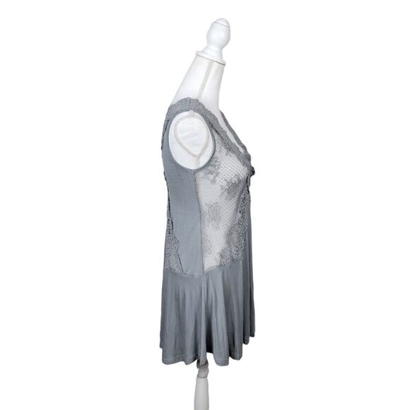NWT Gimmicks Eyelash Lace Tank Top. Gray M#26 - Picture 9 of 16
